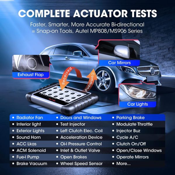 Autel Scanner MaxiCOM MK808S: 2025 Bidirectional Tool as MK808BT Pro MX808S M808Z