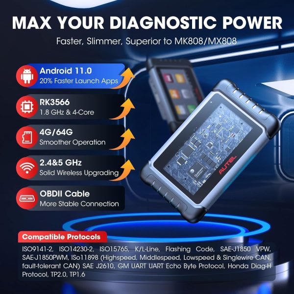 Autel Scanner MaxiCOM MK808S: 2025 Bidirectional Tool as MK808BT Pro MX808S M808Z