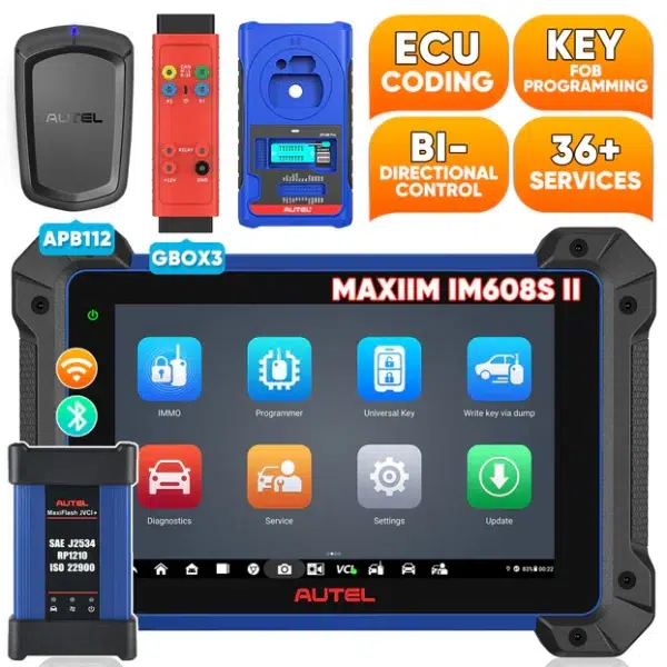 Autel MaxiIM IM608S II / IM608 PRO II Automotive All-In-One Key Programming Tool, Top IMMO Functions, Advanced ECU Coding, No IP Limitation, Upgrade of Autel IM608 PRO/IM608/IM508S